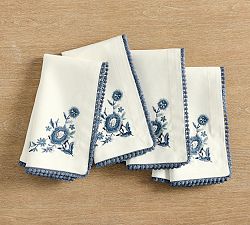 Odette Embroidered Cotton Napkins - Set of 4
