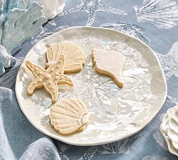 Pearlescent Sand Dollar Stoneware Serving Platter