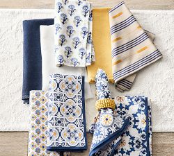 Mosaic Organic Cotton Napkins - Mixed Set of 4