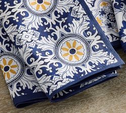 Mosaic Organic Cotton Napkins - Mixed Set of 4