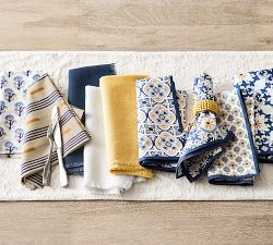 Mosaic Organic Cotton Napkins - Mixed Set of 4