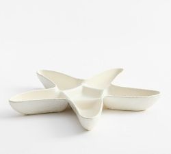 Pearlescent Starfish Stoneware Multi-Condiment Server