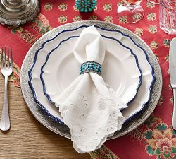 Eyelet Border Cotton Napkins - Set of 4