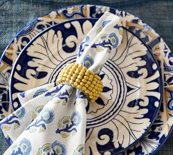 Wooden Beaded Napkin Rings - Set of 4