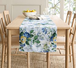 Calla Bloom Embroidered Cotton Table Runner