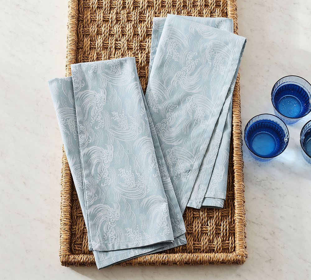 Ocean Waves Cotton Tea Towels - Set of 2