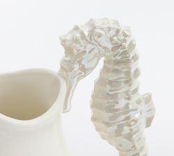 Pearlescent Seahorse Stoneware Pitcher