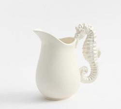 Pearlescent Seahorse Stoneware Pitcher