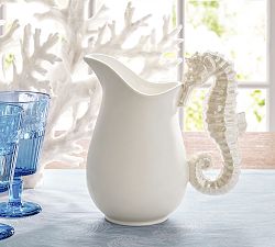 Pearlescent Seahorse Stoneware Pitcher