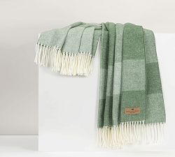 Open Box: Lands Downunder Hampton Plaid Herringbone Throw (51"W x 67"L) - Olive