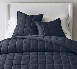 Open Box: TENCEL™ Box Stitch Quilt, King/Cal. King - Midnight