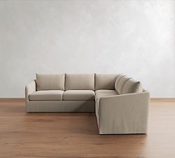 Charlotte Slipcovered 3-Piece L-Shaped Sectional (100")