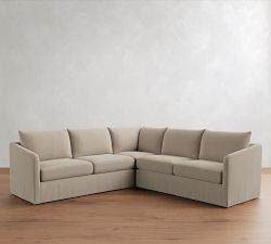 Charlotte Slipcovered 3-Piece L-Shaped Sectional (100")