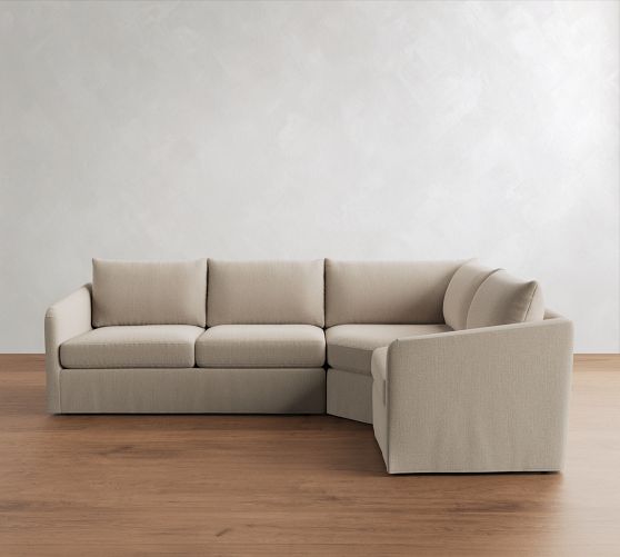 Charlotte Slipcovered 3-Piece Wedge Sectional (110") by Pottery Barn