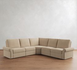PB Comfort Modern Roll Arm Power Reclining L-Shaped Sectional (123")