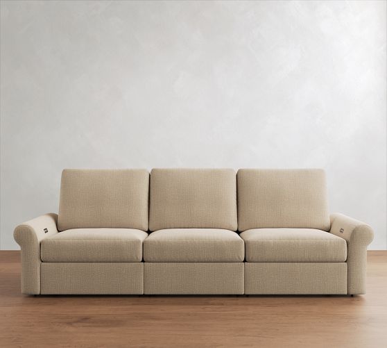 PB Comfort Modern Roll Arm Power Reclining Sofa (85"-118") by Pottery Barn