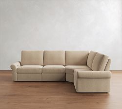 PB Comfort Modern Roll Arm Power Reclining Reversible Wedge Sectional (123")