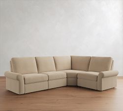 PB Comfort Modern Roll Arm Power Reclining Reversible Wedge Sectional (123")