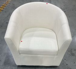 Open Box: Hyde Upholstered Swivel Armchair - Basketweave Slub Ivory