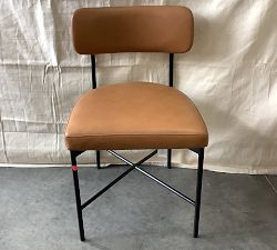 Open Box: Maison Leather Dining Chair - Statesville Caramel, Antique Bronze