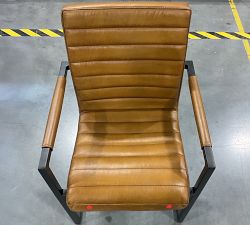 Open Box: Sabina Leather Desk Chair - Camel, Black