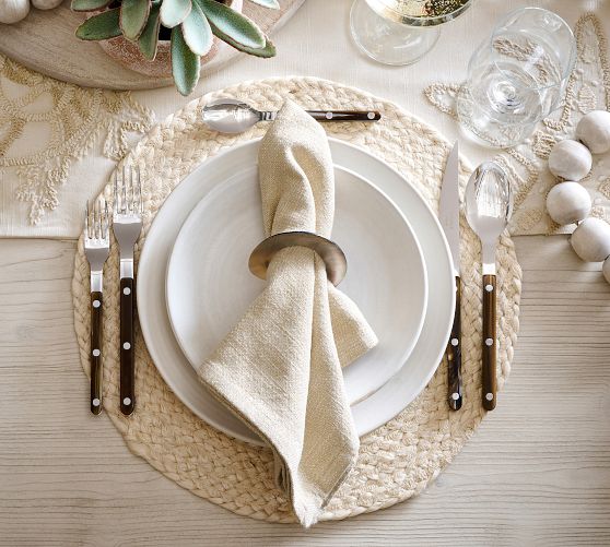 Larkin Stoneware Dinner Plates - Set of 4 by Pottery Barn