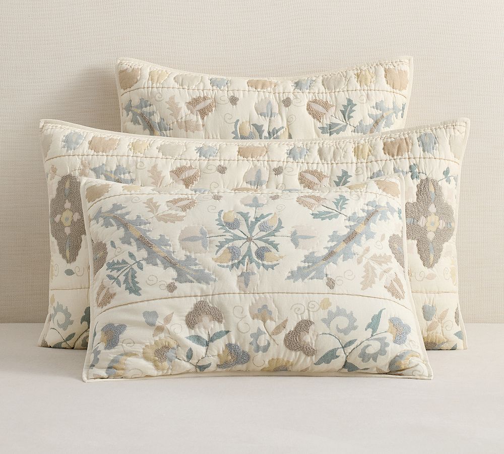 Molly Suzani Embroidered Quilted Sham by Pottery Barn