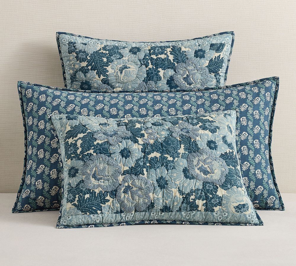 Kelley Floral Reversible Quilted Sham by Pottery Barn