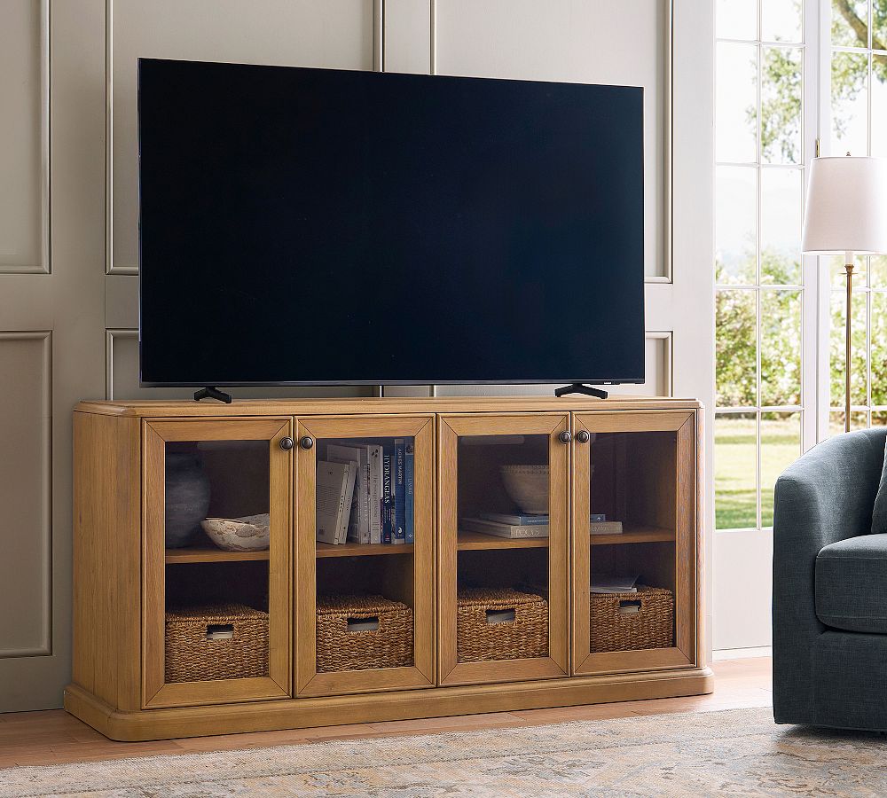 Hartford Glass Media Console (65") by Pottery Barn