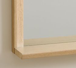 Blair Herringbone Rectangle Mirror With Shelf