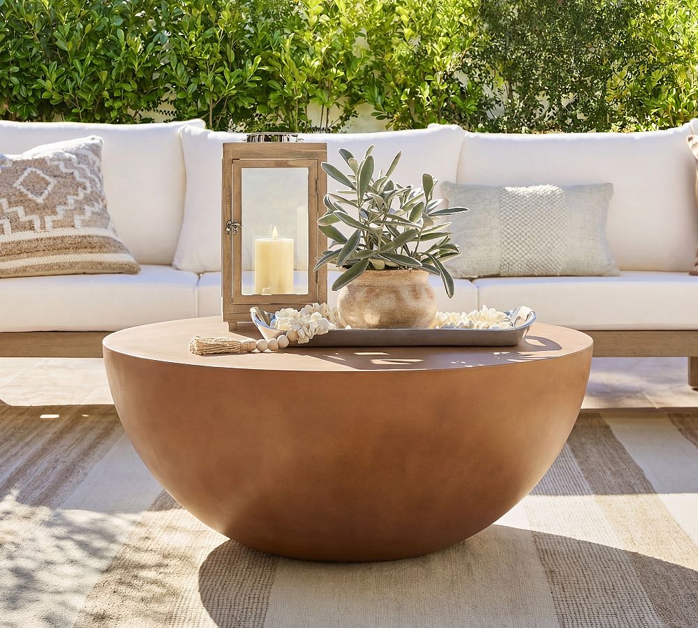 Cadence Concrete Round Outdoor Coffee Table (47") by Pottery Barn