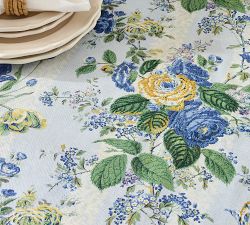 Calla Bloom Embroidered Cotton Table Throw