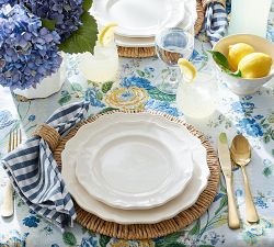 Calla Bloom Embroidered Cotton Table Throw