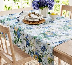 Calla Bloom Embroidered Cotton Table Throw