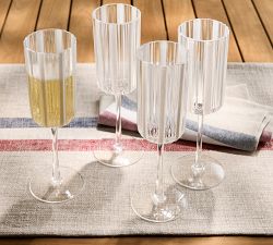 Montauk Stripe Outdoor Champagne Flutes - Set of 4