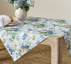 Calla Bloom Embroidered Cotton Table Throw