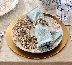 Mini Cowrie Shell Napkin Rings - Set of 4