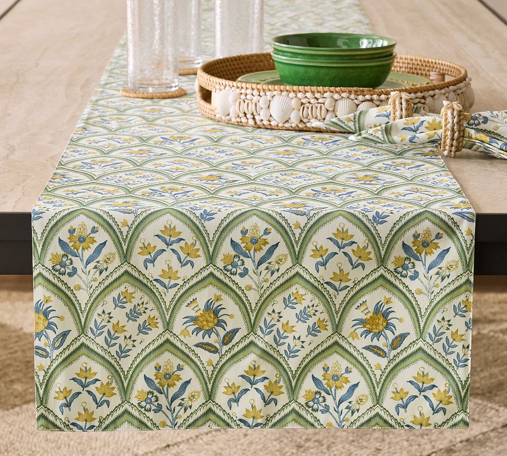 Finley Embroidered Cotton/Linen Table Runner - 18x108"- Multi