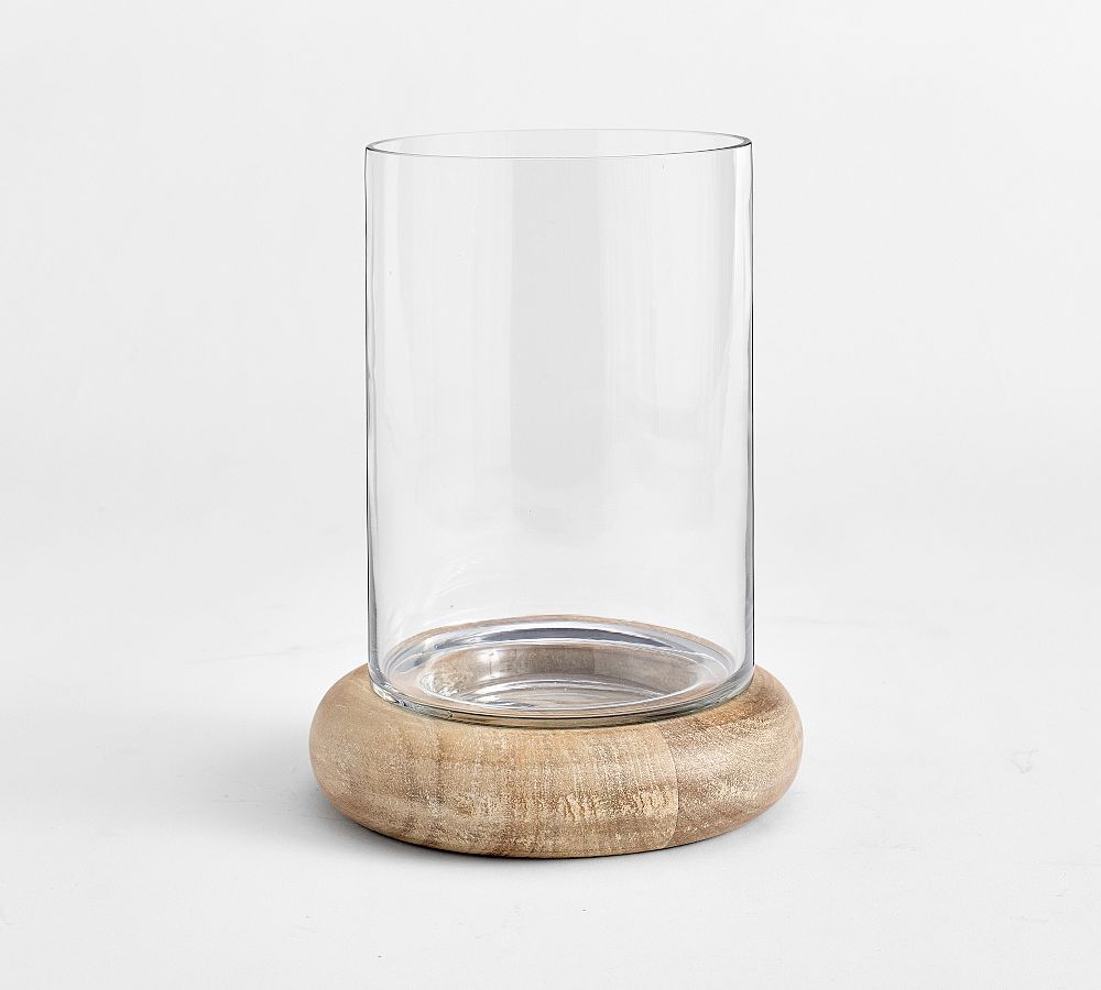 Laguna Mango Wood Hurricane Candle Holder