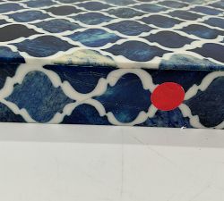 Open Box: Gabriella Bone Decorative Box, Set of 2 - Blue