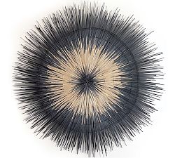 Open Box: Handwoven Black Sun Circle Wall Art (48")