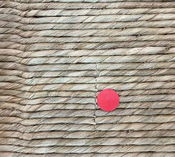 Open Box: Tava Handwoven Lidded Basket, Low (21.75"W x 8"H) - Whitewash