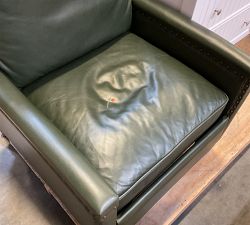 Open Box: Tyler Square Arm Leather Manual Tall Recliner with Nailheads (41") - Vintage Hunter, Espresso