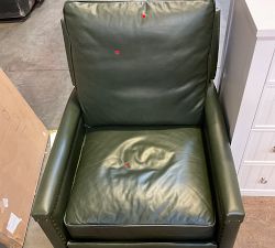 Open Box: Tyler Square Arm Leather Manual Tall Recliner with Nailheads (41") - Vintage Hunter, Espresso