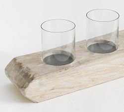 Wood Candle Holder Centerpiece