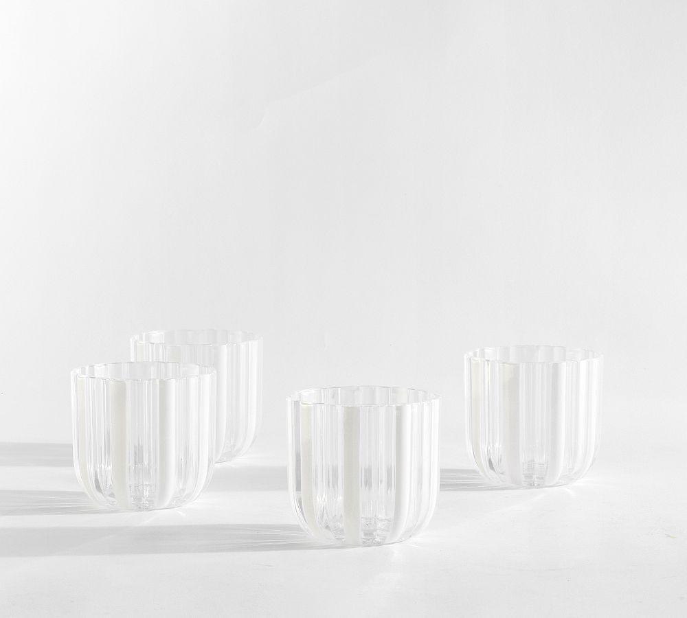 Montauk Stripe Outdoor Tumblers - Set of 4 - White - Set of 4