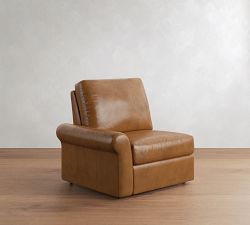 Build Your Own PB Comfort Modern Roll Arm Leather Reclining Sectional