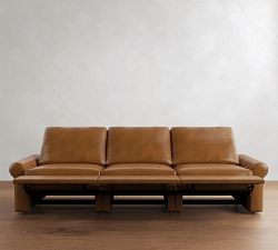 PB Comfort Modern Roll Arm Leather Power Reclining Sofa (85"&ndash;118")