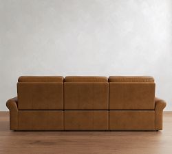 PB Comfort Modern Roll Arm Leather Power Reclining Sofa (85"&ndash;118")