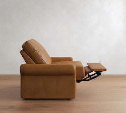 PB Comfort Modern Roll Arm Leather Recliner